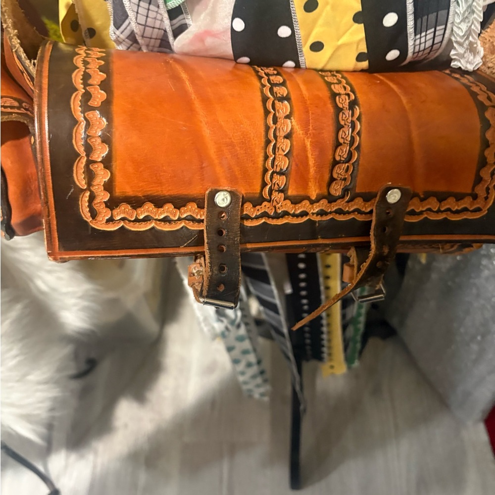 Vintage Leather Saddle Bag